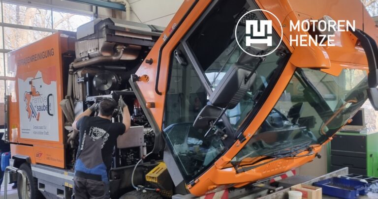 Kehrmaschine bei Motoren Henze