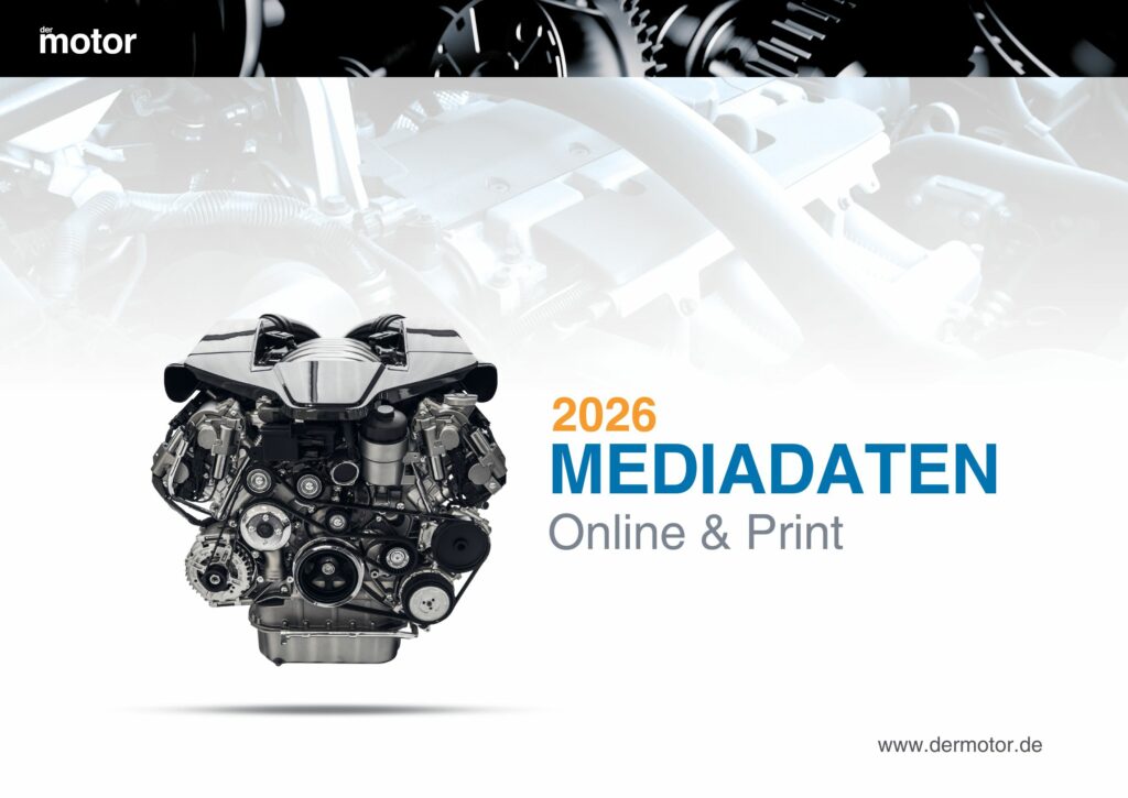 Mediadaten 2026 für das der motor Magazin. Hier zu sehen, das Deckblatt.