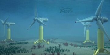 Unterwasserwindräder im Meer