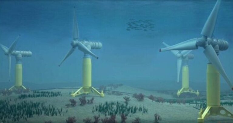Unterwasserwindräder im Meer