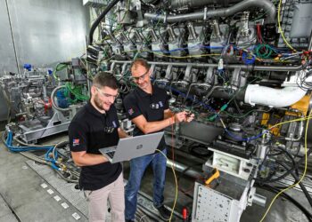 Methanolmotor auf dem Prüfstand