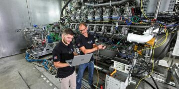 Methanolmotor auf dem Prüfstand