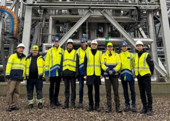 Vor der E-Methanol-Produktionsanlage in Kassø