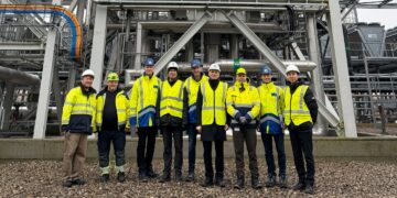 Vor der E-Methanol-Produktionsanlage in Kassø